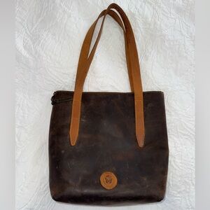 Classic Brown Leather Tote Bag
